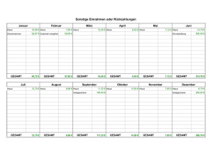 Haushaltsbuch Sonstige Einnahmen